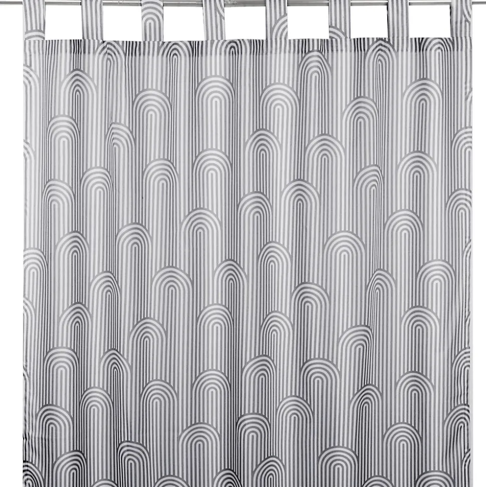 Rideau tamisant à œillets Opp imprimé géométrique gris foncé H.260 x l.140 GoodHome