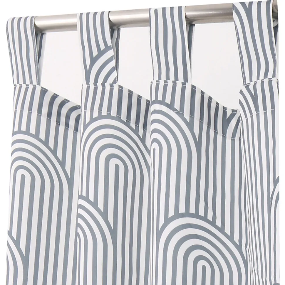 Rideau tamisant à œillets Opp imprimé géométrique gris foncé H.260 x l.140 GoodHome