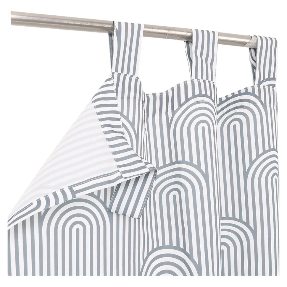 Rideau tamisant à œillets Opp imprimé géométrique gris foncé H.260 x l.140 GoodHome