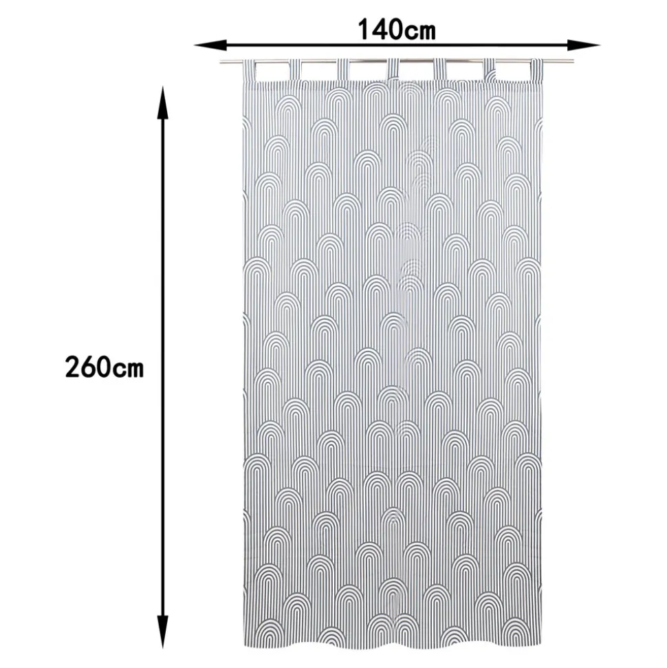 Rideau tamisant à œillets Opp imprimé géométrique gris foncé H.260 x l.140 GoodHome