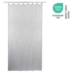 Rideau tamisant à œillets Opp imprimé géométrique gris foncé H.260 x l.140 GoodHome