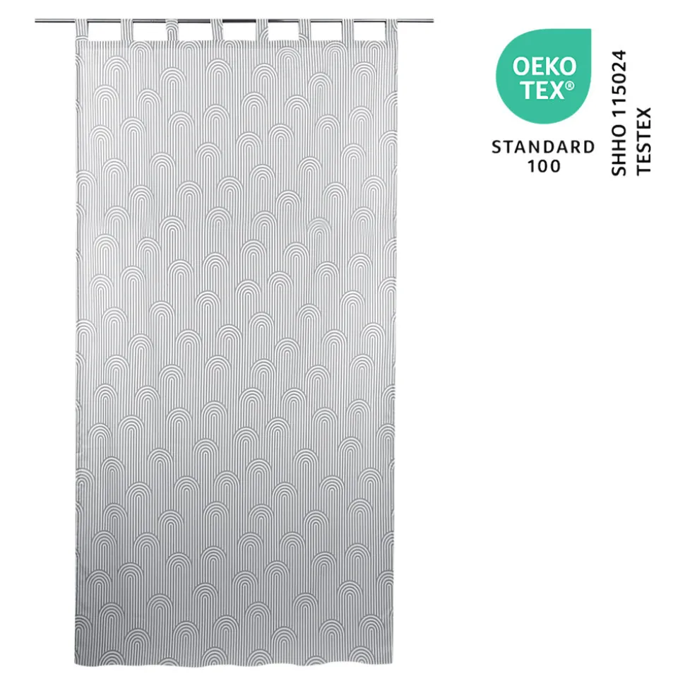 Rideau tamisant à œillets Opp imprimé géométrique gris foncé H.260 x l.140 GoodHome