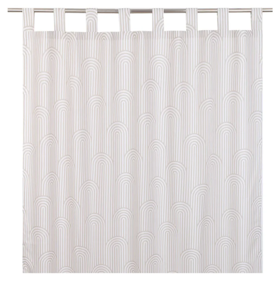 Rideau tamisant à œillets Opp imprimé géométrique beige lin H.260 x l.140 GoodHome