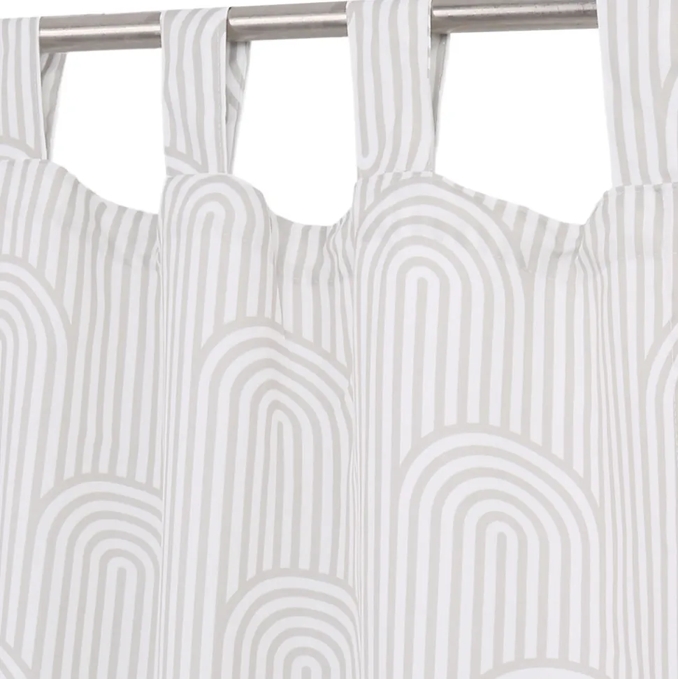 Rideau tamisant à œillets Opp imprimé géométrique beige lin H.260 x l.140 GoodHome