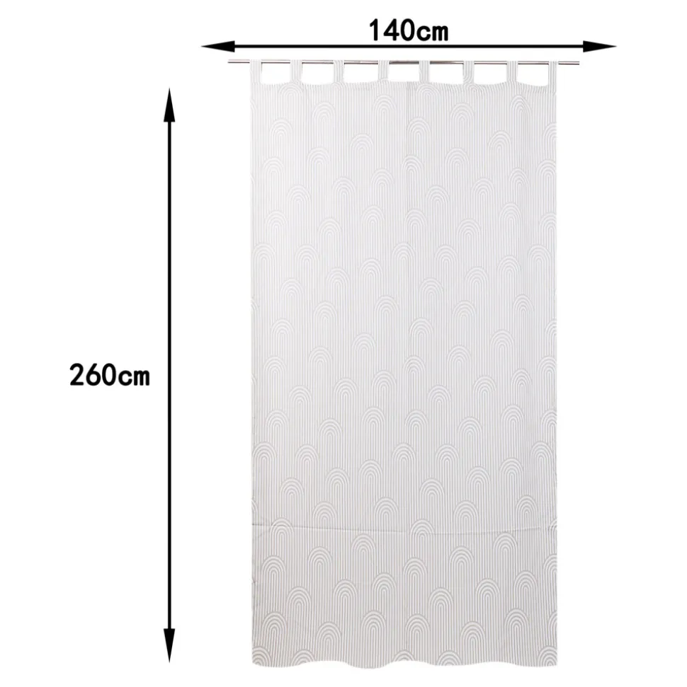 Rideau tamisant à œillets Opp imprimé géométrique beige lin H.260 x l.140 GoodHome