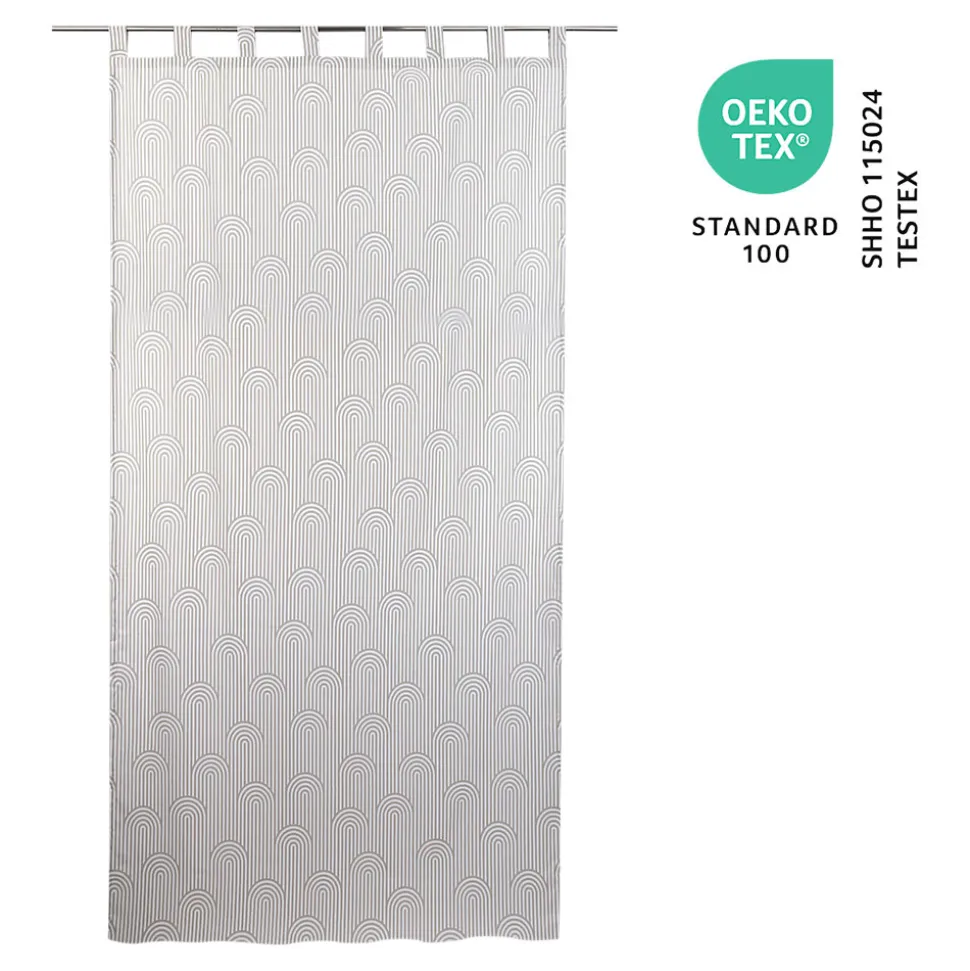 Rideau tamisant à œillets Opp imprimé géométrique beige lin H.260 x l.140 GoodHome