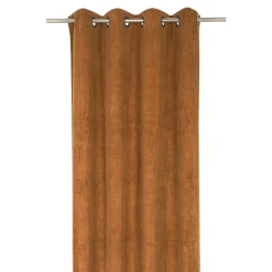 Rideau tamisant à œillets velours côtelé Akola terracotta H.260 x l.140cm GoodHome