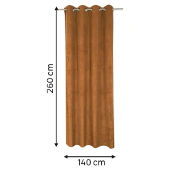 Rideau tamisant à œillets velours côtelé Akola terracotta H.260 x l.140cm GoodHome