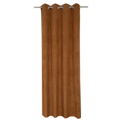 Rideau tamisant à œillets velours côtelé Akola terracotta H.260 x l.140cm GoodHome