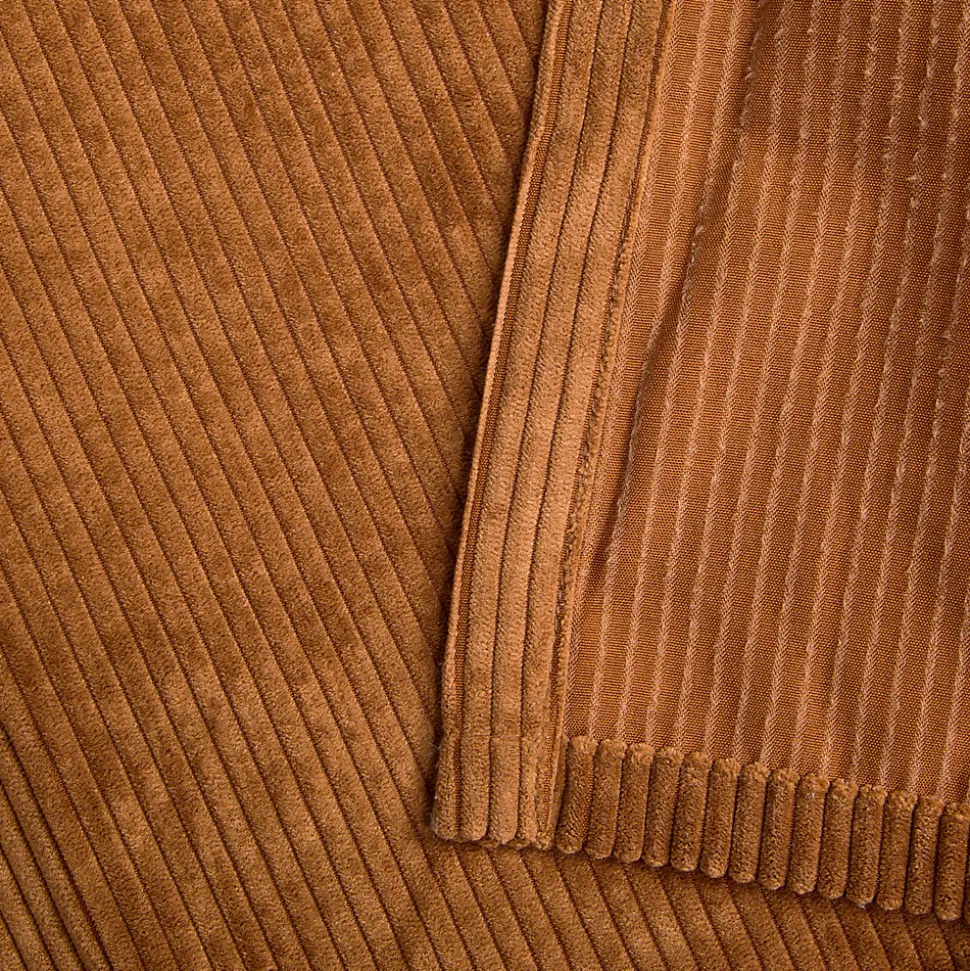 Rideau tamisant à œillets velours côtelé Akola terracotta H.260 x l.140cm GoodHome