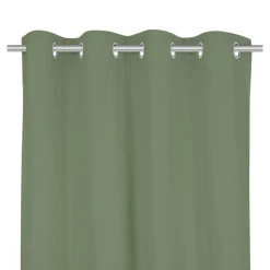 Rideau tamisant à œillets velours côtelé Hiva vert kaki clair H.260 x l.140cm GoodHome