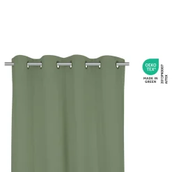 Rideau tamisant à œillets velours côtelé Hiva vert kaki clair H.260 x l.140cm GoodHome