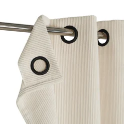 Rideau tamisant à œillets velours côtelé Akola blanc H.260 x l.140cm GoodHome