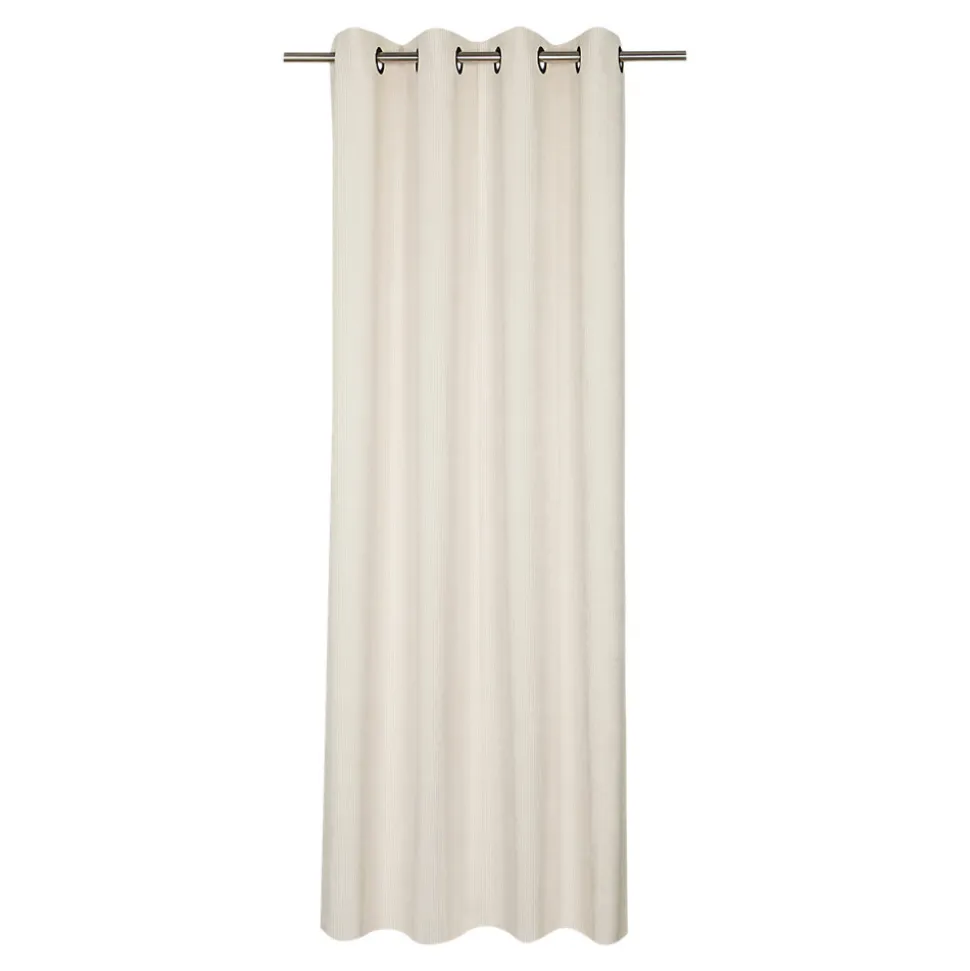 Rideau tamisant à œillets velours côtelé Akola blanc H.260 x l.140cm GoodHome