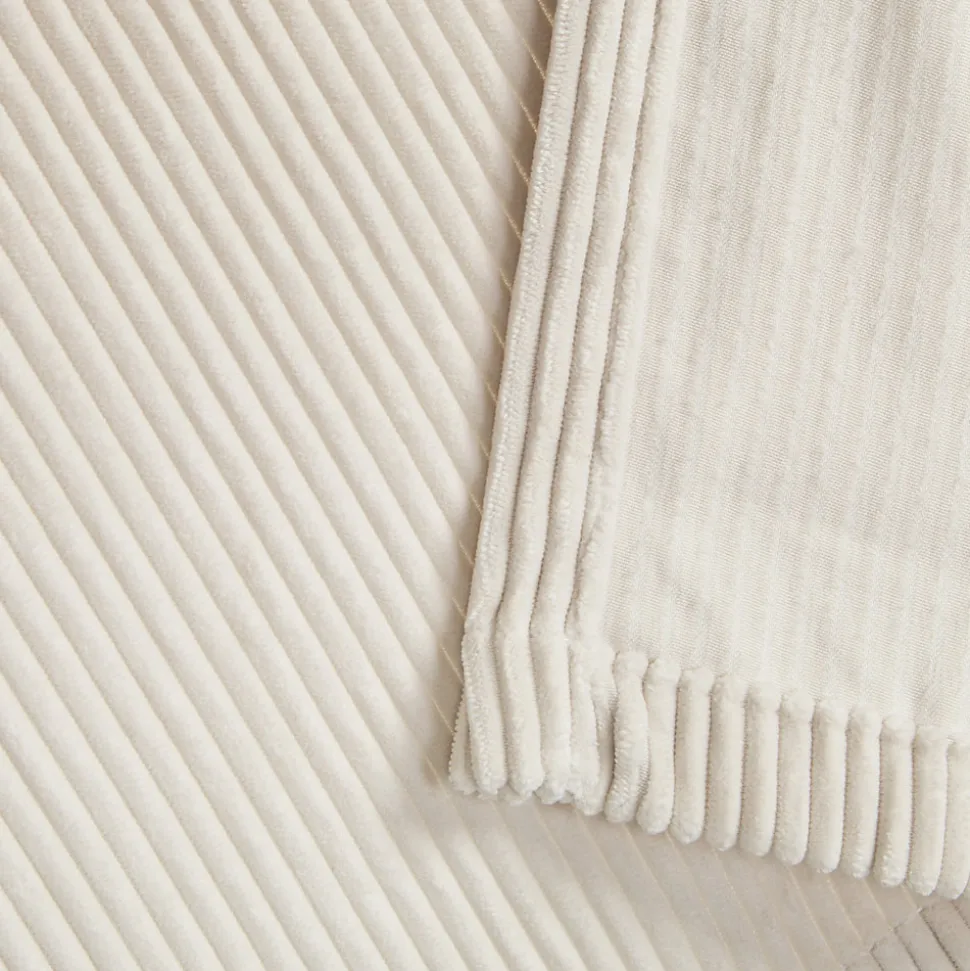 Rideau tamisant à œillets velours côtelé Akola blanc H.260 x l.140cm GoodHome