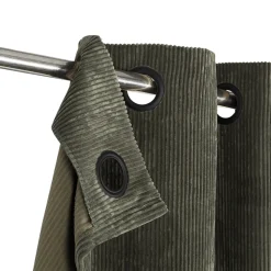 Rideau tamisant à œillets velours côtelé Akola vert kaki foncé H.260 x l.140cm GoodHome