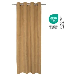 Rideau tamisant à œillets velours côtelé Akola marron camel H.260 x l.140cm GoodHome