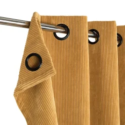 Rideau tamisant à œillets velours côtelé Akola marron camel H.260 x l.140cm GoodHome