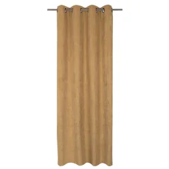 Rideau tamisant à œillets velours côtelé Akola marron camel H.260 x l.140cm GoodHome