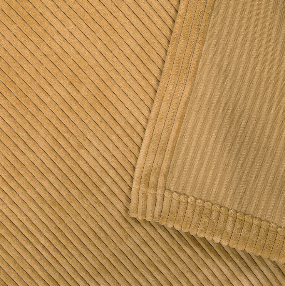 Rideau tamisant à œillets velours côtelé Akola marron camel H.260 x l.140cm GoodHome