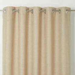 Rideau tamisant à oeillets effet tissé Novan beige H.260 x l.140cm GoodHome