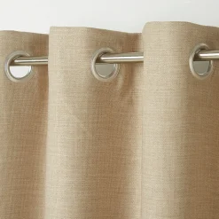 Rideau tamisant à oeillets effet tissé Novan beige H.260 x l.140cm GoodHome