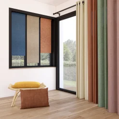 Rideau tamisant à oeillets effet tissé Novan beige H.260 x l.140cm GoodHome