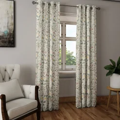 Rideau tamisant à oeillets fleuri liberty rose, vert H.260 x l.140cm Casa Mediterranea 1967 SL