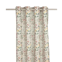 Rideau tamisant à oeillets fleuri liberty rose, vert H.260 x l.140cm Casa Mediterranea 1967 SL