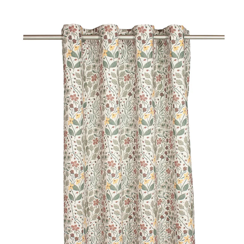 Rideau tamisant à oeillets fleuri liberty rose, vert H.260 x l.140cm Casa Mediterranea 1967 SL