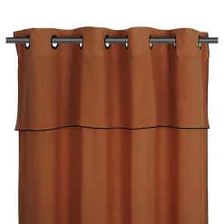 Rideau tamisant à oeillets en coton, point de bourdon Mongla terracotta H.260 x l.140cm GoodHome