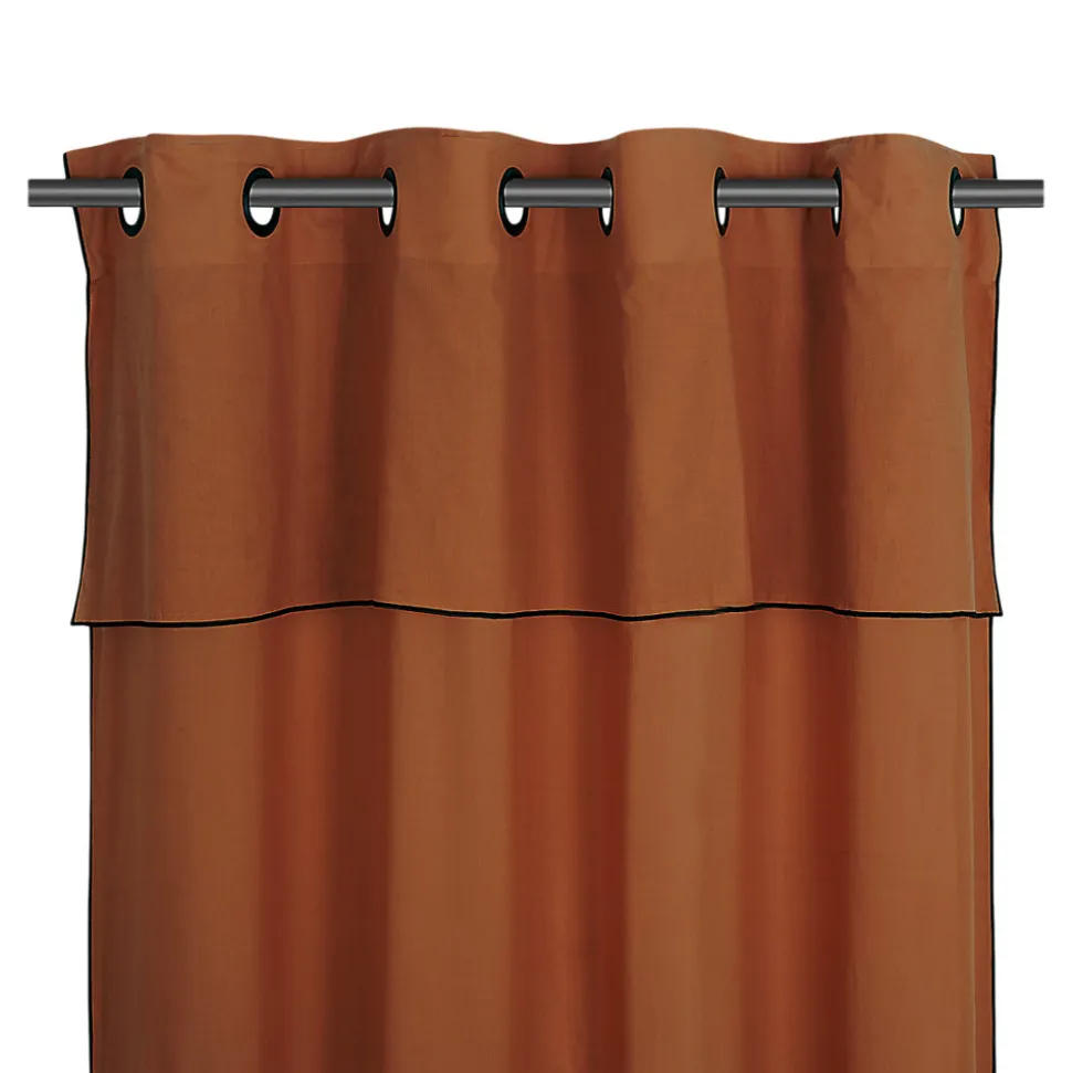 Rideau tamisant à oeillets en coton, point de bourdon Mongla terracotta H.260 x l.140cm GoodHome