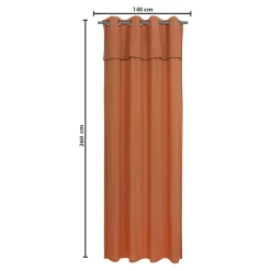 Rideau tamisant à oeillets en coton, point de bourdon Mongla terracotta H.260 x l.140cm GoodHome