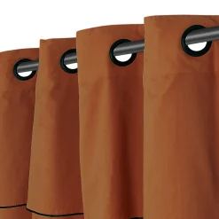 Rideau tamisant à oeillets en coton, point de bourdon Mongla terracotta H.260 x l.140cm GoodHome