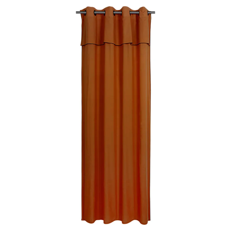 Rideau tamisant à oeillets en coton, point de bourdon Mongla terracotta H.260 x l.140cm GoodHome