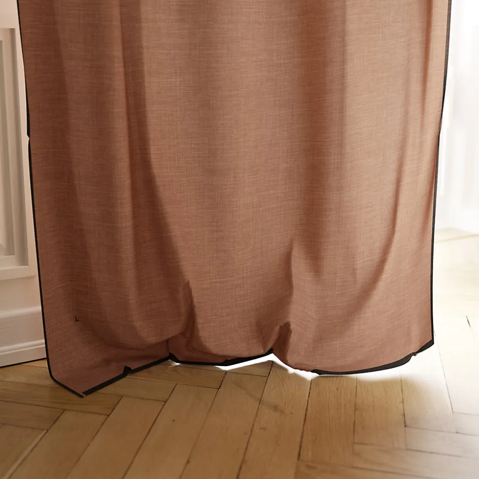 Rideau tamisant à oeillets en coton, point de bourdon Mongla terracotta H.260 x l.140cm GoodHome