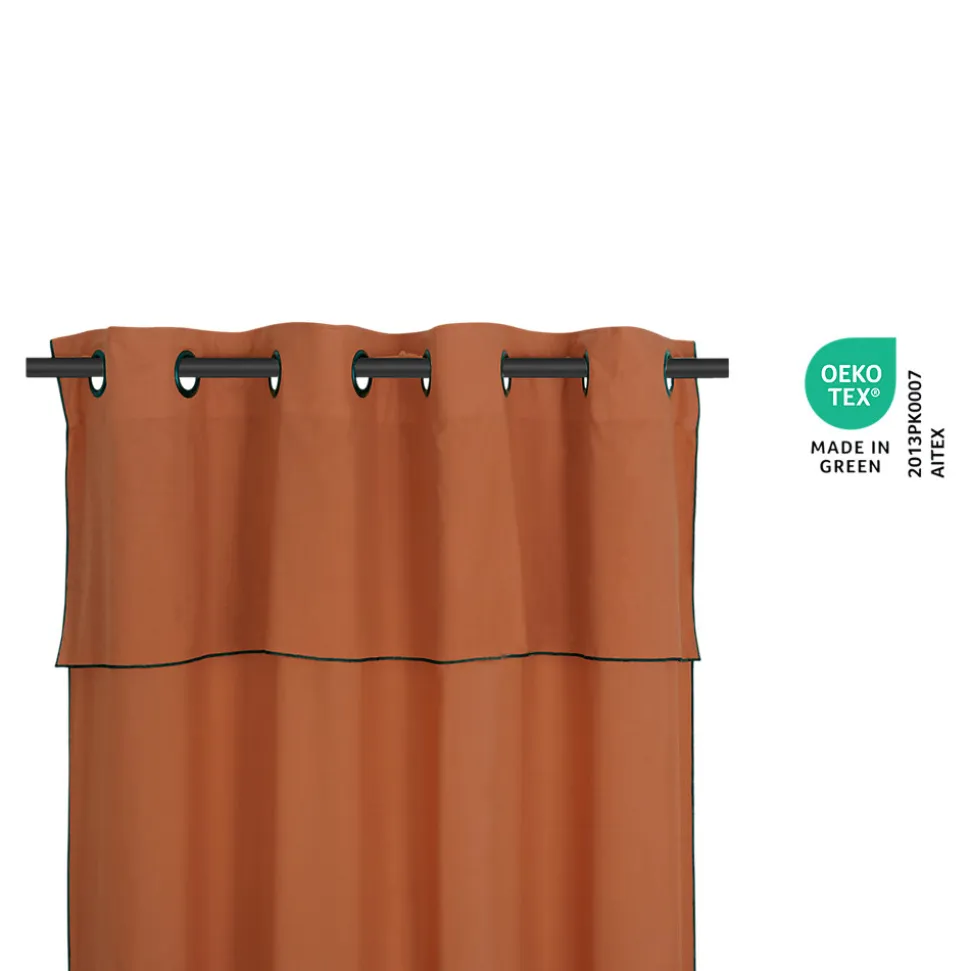 Rideau tamisant à oeillets en coton, point de bourdon Mongla terracotta H.260 x l.140cm GoodHome