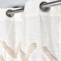 Rideau tamisant à oeillets haut tufté beige H.260 x l.140cm Deko & Co