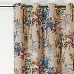 Rideau tamisant à oeillets Nil imprimé tropical multicouleurs H.260 x l.145 Linder