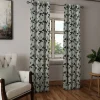 Rideau tamisant à oeillets jacquard gris, noir H.260 x l.140cm Casa Mediterranea 1967 SL