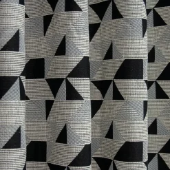 Rideau tamisant à oeillets jacquard gris, noir H.260 x l.140cm Casa Mediterranea 1967 SL