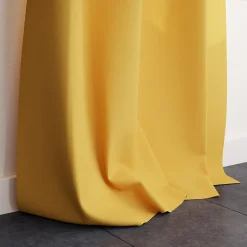 Rideau tamisant à oeillets en coton Hiva jaune ocre H.260 x l.140 GoodHome