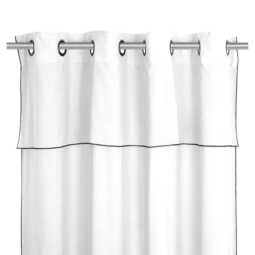 Rideau tamisant à oeillets en coton, point de bourdon Mongla blanc H.260 x l.140cm GoodHome