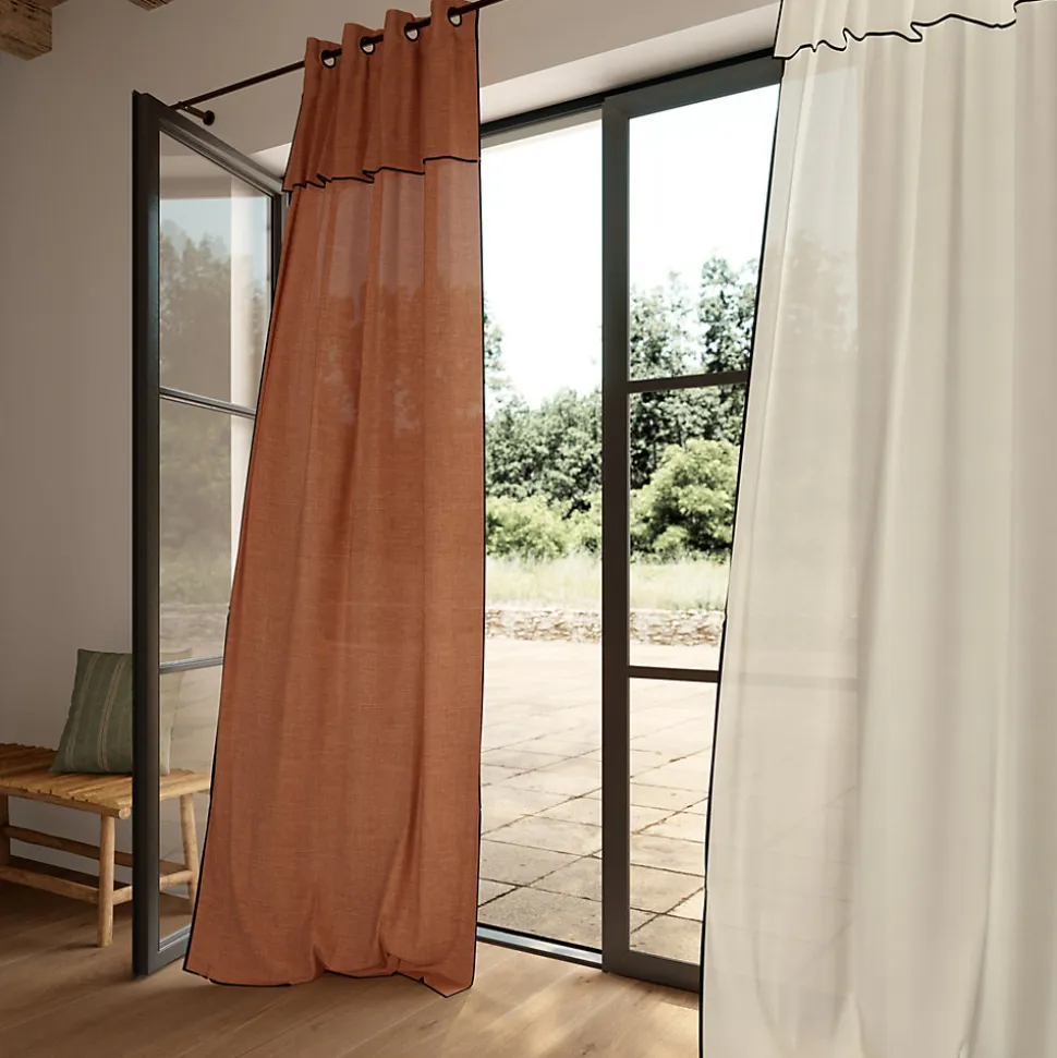Rideau tamisant à oeillets en coton, point de bourdon Mongla blanc H.260 x l.140cm GoodHome