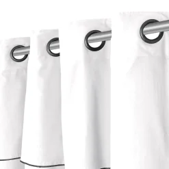 Rideau tamisant à oeillets en coton, point de bourdon Mongla blanc H.260 x l.140cm GoodHome