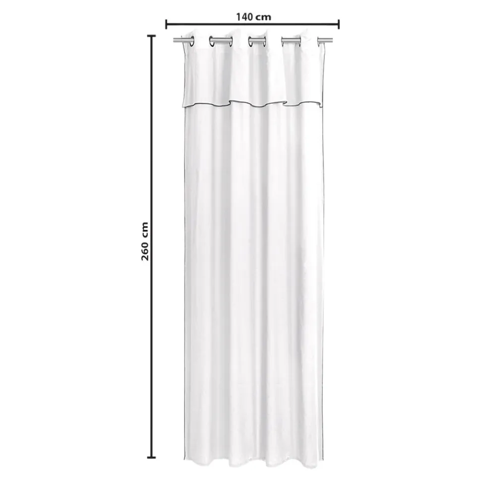 Rideau tamisant à oeillets en coton, point de bourdon Mongla blanc H.260 x l.140cm GoodHome