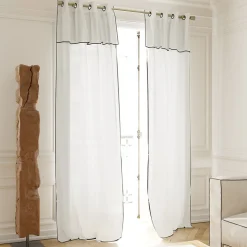 Rideau tamisant à oeillets en coton, point de bourdon Mongla blanc H.260 x l.140cm GoodHome