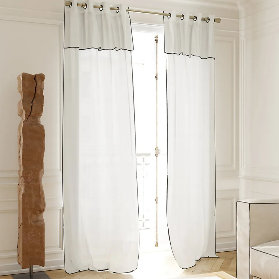 Rideau tamisant à oeillets en coton, point de bourdon Mongla blanc H.260 x l.140cm GoodHome