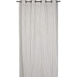 Rideau tamisant à oeillets tissage surpiqué beige et gris H.260 x l.140cm Deko & Co