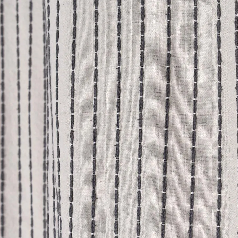 Rideau tamisant à oeillets tissage surpiqué beige et gris H.260 x l.140cm Deko & Co
